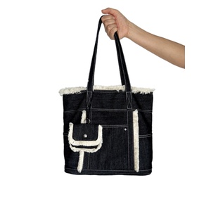 Túi Xách Denim Cỡ Lớn Phối Tua Rua Thiết Kế Đơn Giản Cho Nữ