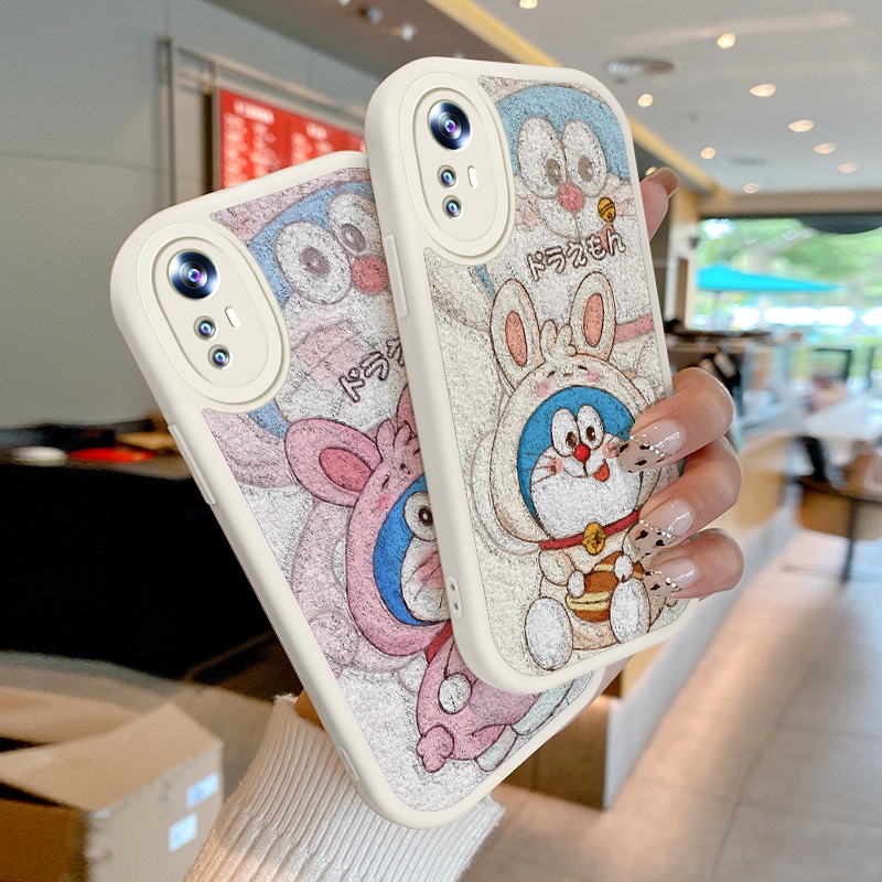 Ốp Điện Thoại Da PU Silicon Mềm Chống Sốc in Hình Doraemon Dễ Thương Bảo Vệ Ống Kính Máy Ảnh Toàn Diện Cho Xiaomi 12 Pro