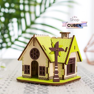  Đồ chơi lắp ráp 3D gỗ mô hình nhà mini ice cream house 