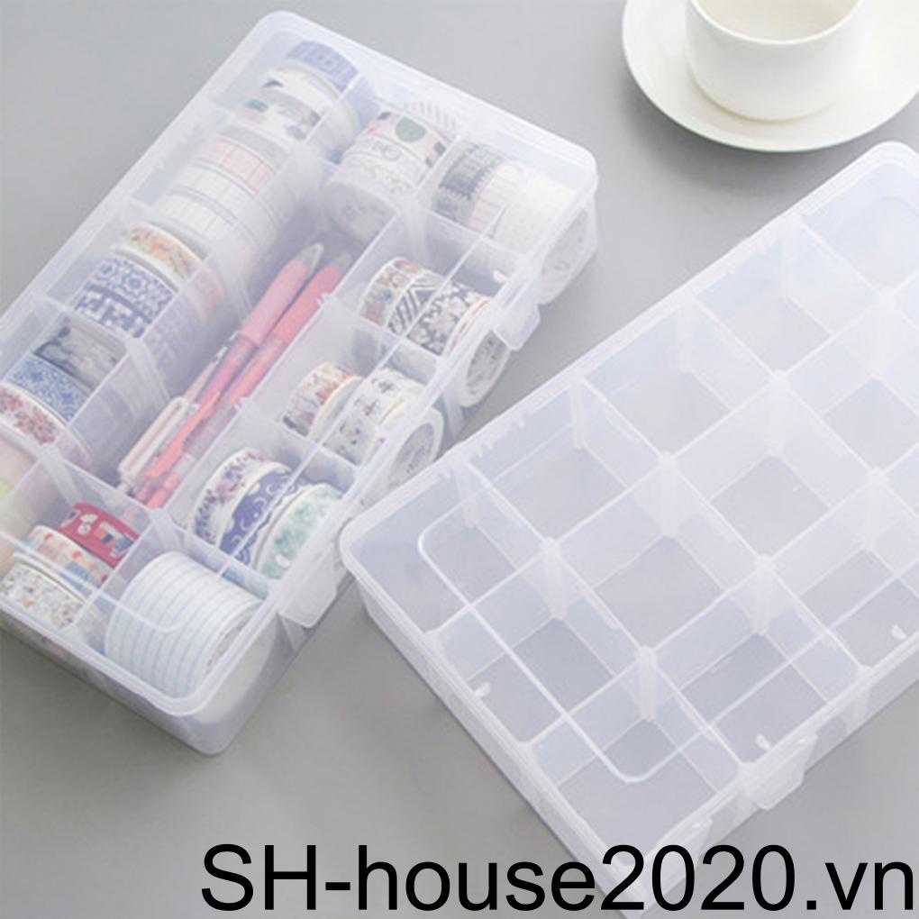 Hộp Trong Suốt 15 / 24 / 36 Ngăn Đựng Băng Keo Tiện Dụng