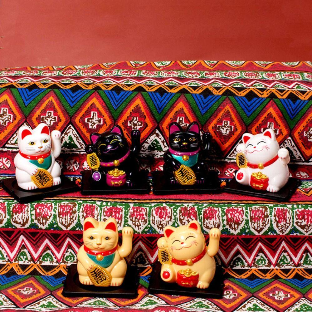 Phụ Kiện Trang Trí Bánh Kem Hình Mèo May Mắn Bằng Năng Lượng Mặt Trời