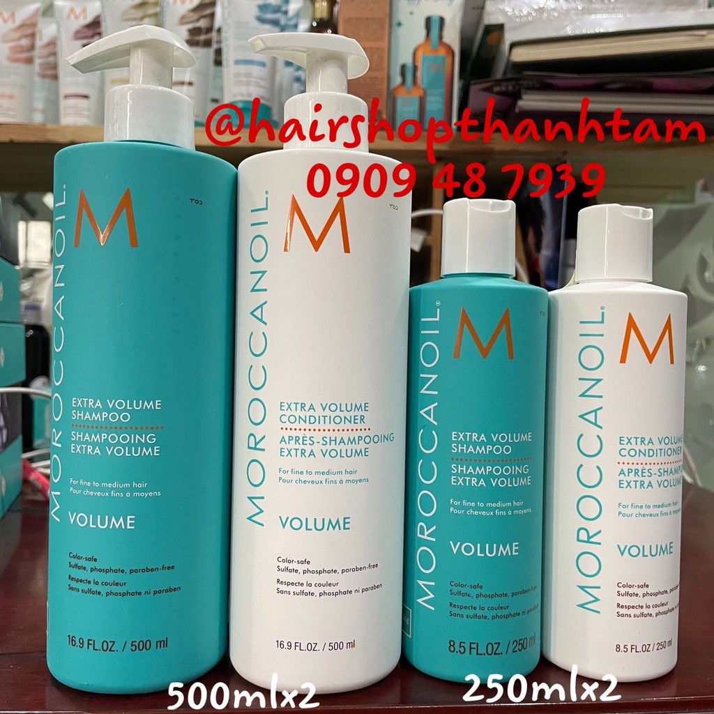 Dầu gội xả tăng phồng tóc Moroccanoil Extra Volume 250mlx2 ( New 2023 )