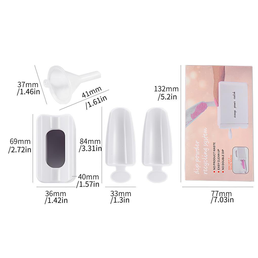 Khay Đựng Bột Nhúng Trang Trí Móng Tay Hai Lớp Kèm Phễu Tiện Dụng