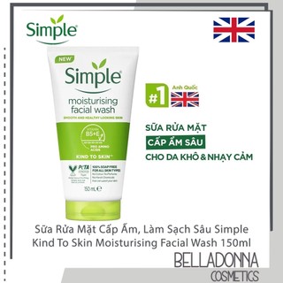 [CHÍNH HÃNG] Sữa Rửa Mặt Giúp Cấp Ẩm, Làm Sạch Sâu Simple Kind To Skin Moisturising Facial Wash 150ml
