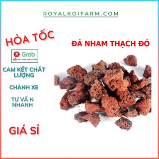 Đá nham thạch đỏ vật liệu lọc nước hồ cá 1kg