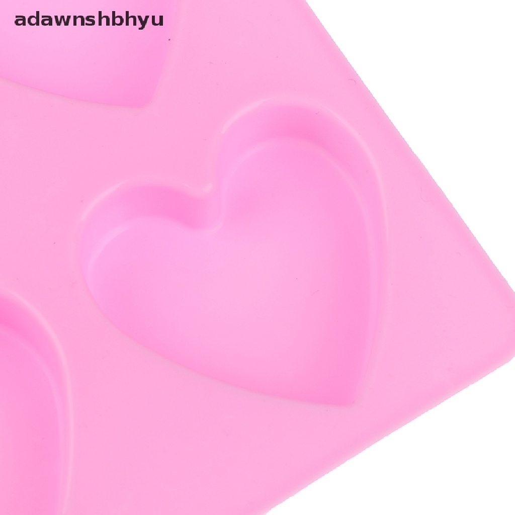Khuôn Silicon Làm Xà Phòng Thủ Công 4 Ngăn Hình Trái Tim 3d