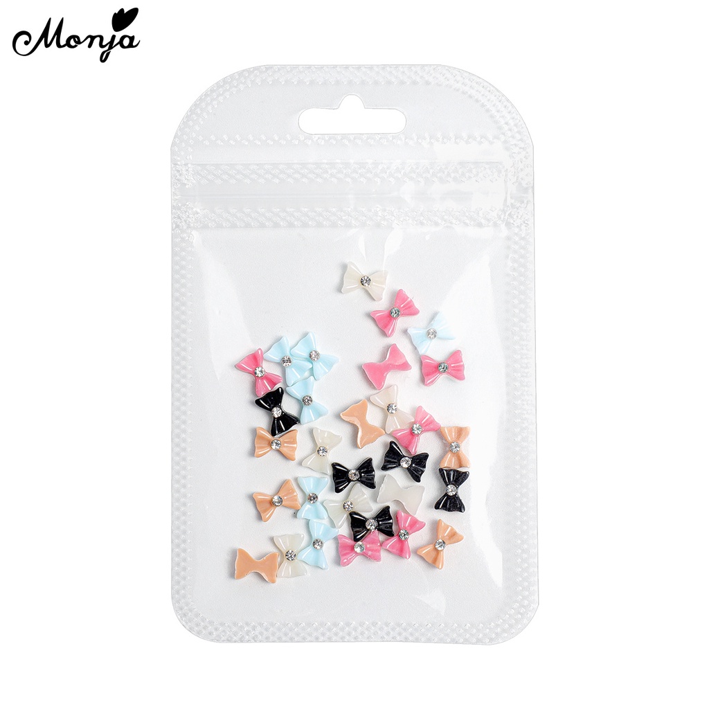 1 Hộp Phụ Kiện Trang Trí Móng Nghệ Thuật Hình Nơ 3D DIY