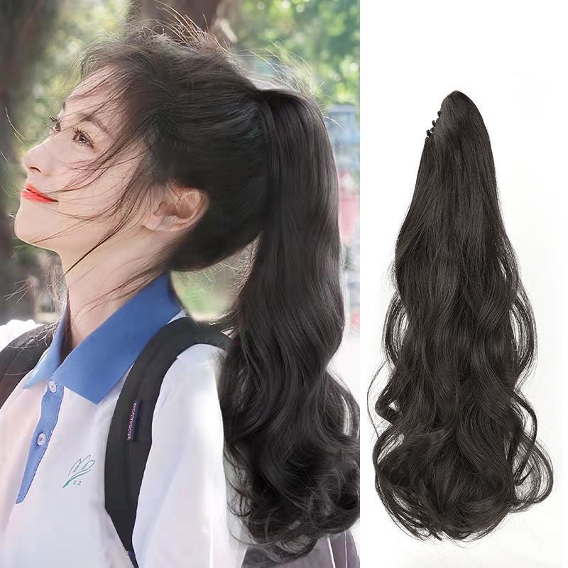 Tóc Giả Đuôi Ngựa Dài Xoăn Tự Nhiên Thời Trang Cho Nữ