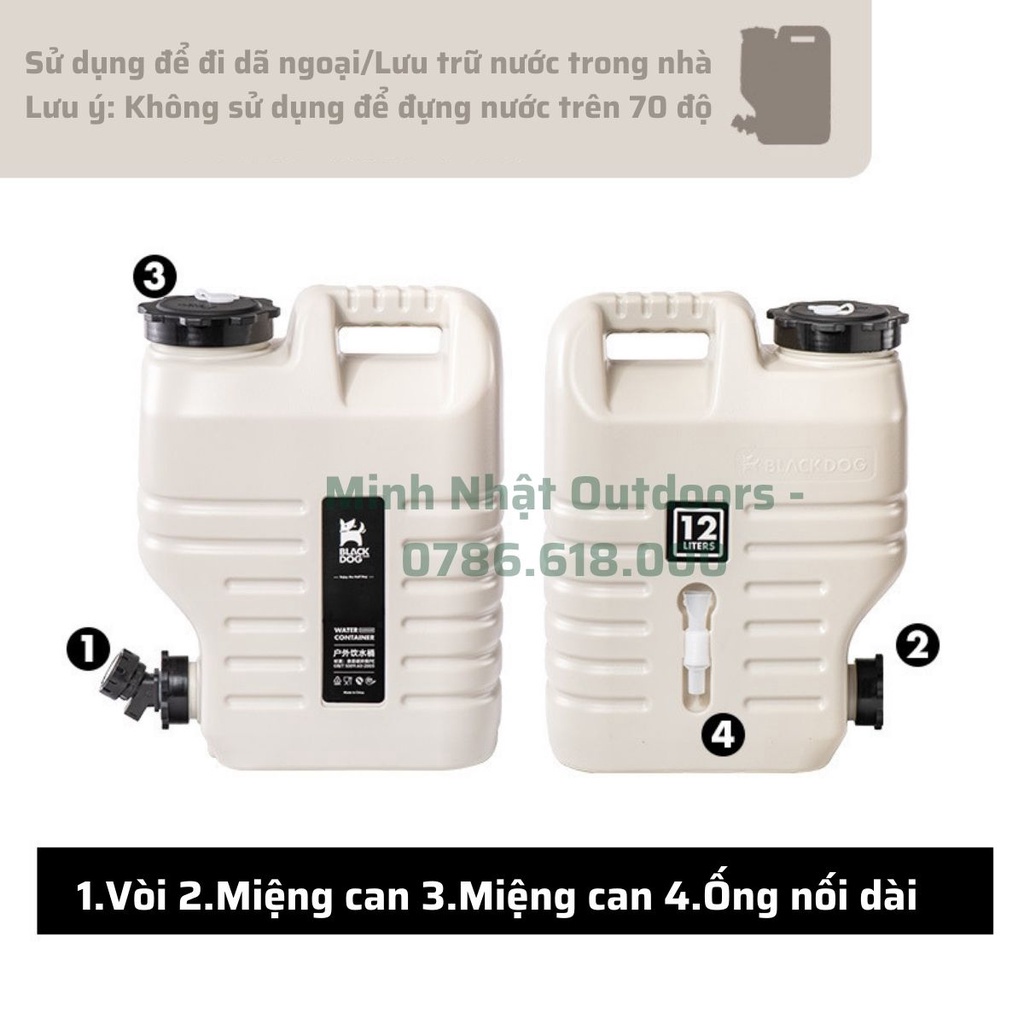 Can đựng nước dã ngoại Blackdog  12 lít