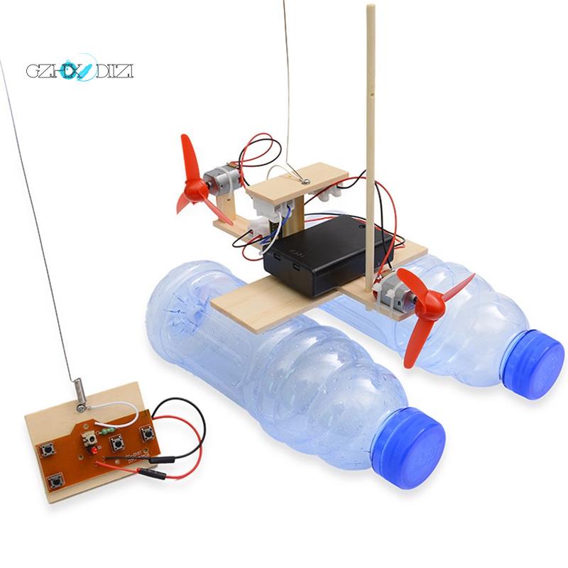 Mô Hình Thuyền Tua Bin Gió Bằng Gỗ Có Điều Khiển Từ Xa DIY