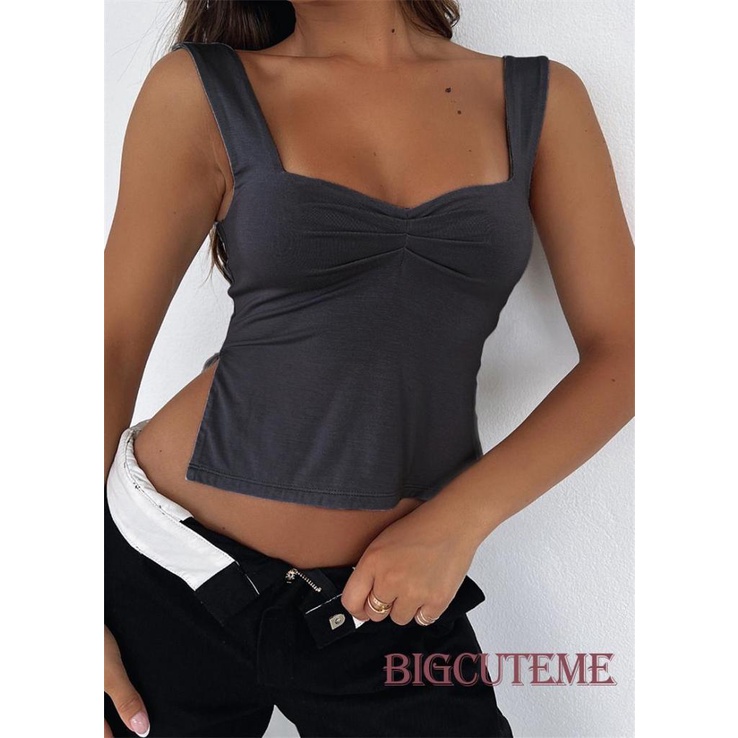 Áo Croptop Sát Nách Màu Sắc Thời Trang Mùa Hè Cho Nữ
