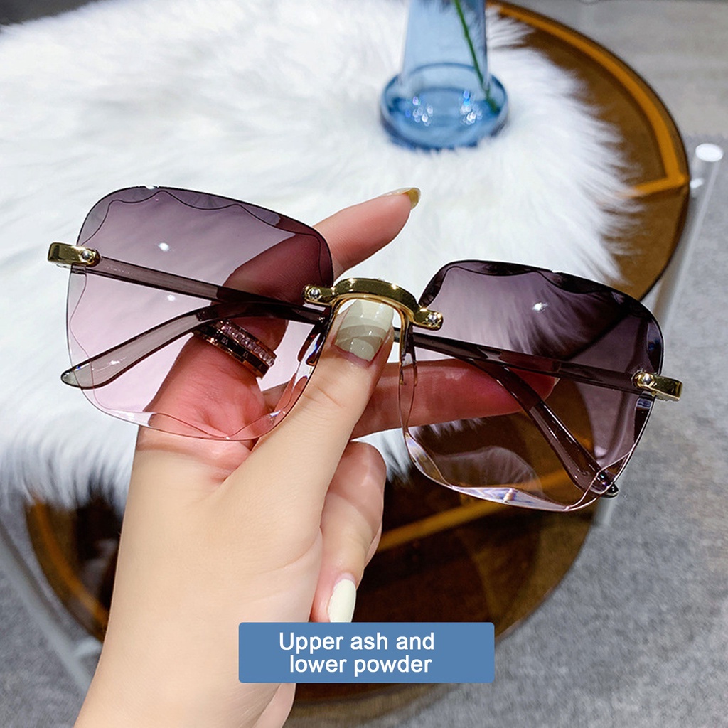 Kính Râm Tròng Vuông Màu Gradient Chống Tia UV Mẫu Mới 2023
