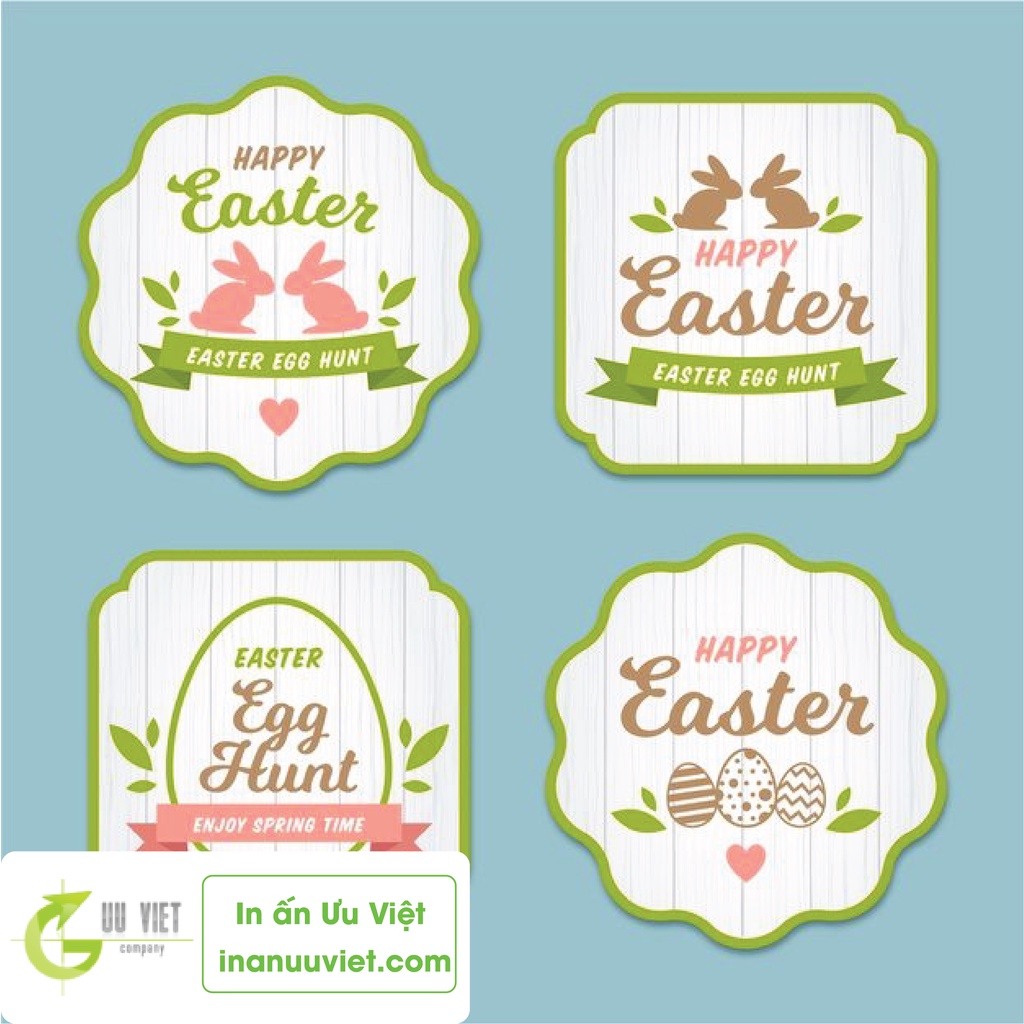 In tem nhãn giấy dcal lột dán A3+ - cán bóng - cắt bế theo hình