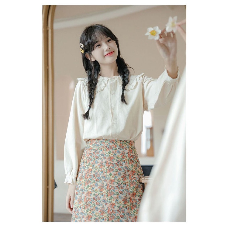 Áo Sơ Mi Tay Dài Phong Cách Nhật Bản Ngọt Ngào Mẫu Mới 2023