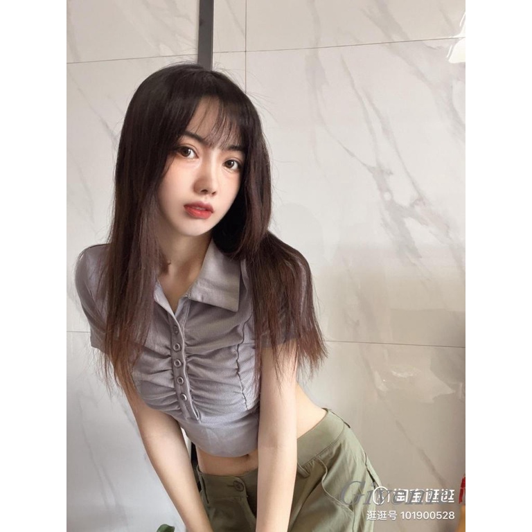 Áo Croptop Tay Ngắn Màu Trơn Thời Trang Mùa Hè Cho Nữ