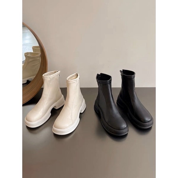 Boots da cao gót Martin đến đầu gối mùa thu