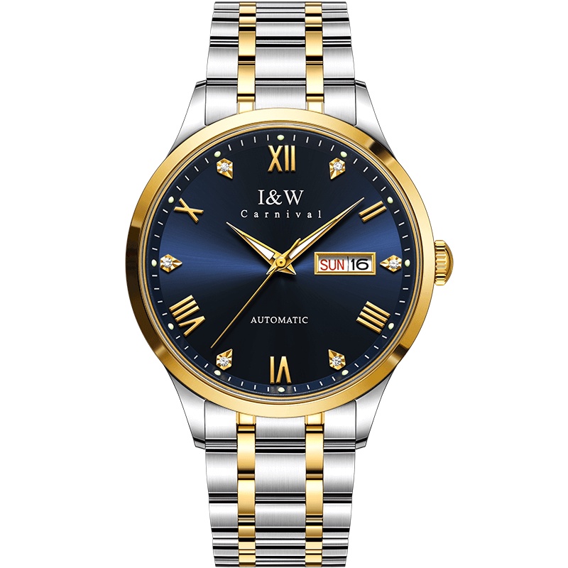 Đồng hồ nam chính hãng IW Carnival IW679G-2 Kính sapphire,chống xước,Chống nước BH 24 tháng,Máy cơ(Automatic),Dây kim