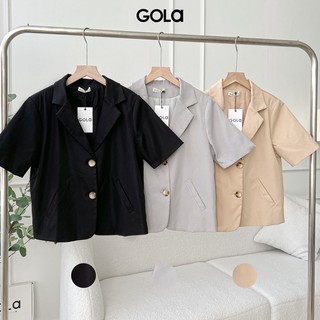 JANET Blazer - Áo blazer đính khuy gỗ