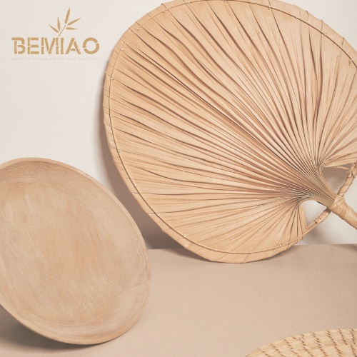 Quạt lá cọ BEMIAO trang trí tường, hàng thủ công mỹ nghệ