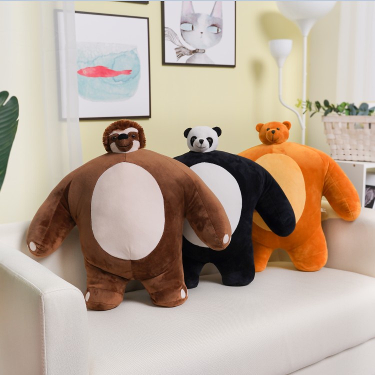 Gối Ôm Hình Gấu Trúc Giáng Sinh Đầu Nhỏ Dễ Thương