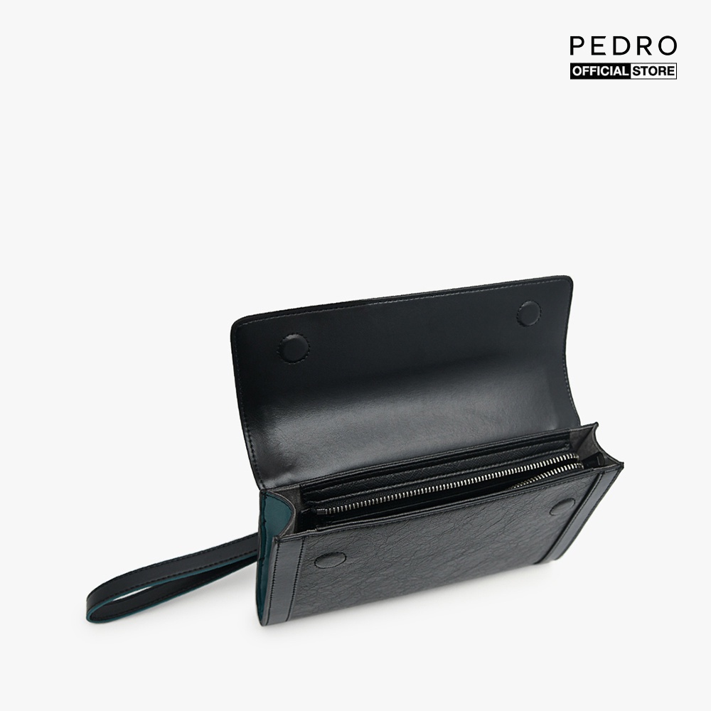PEDRO - Clutch nam chữ nhật nắp gập Suede PM2-46320056-01