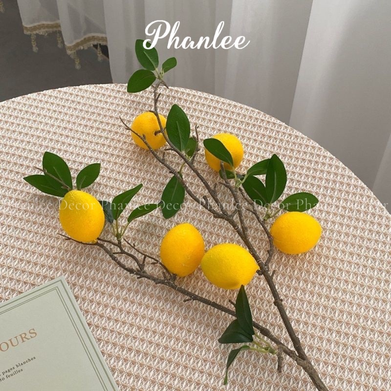 Cành chanh giả thân đốm quả vàng Phanlee decor