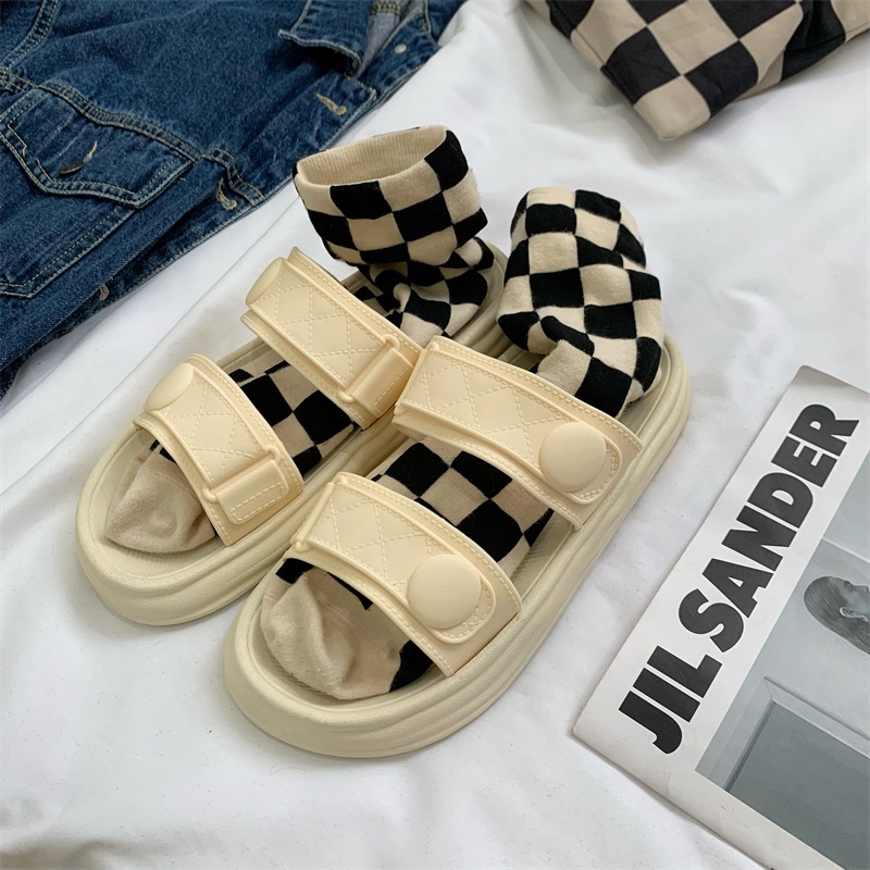 JINSHIHUI dép nữ fashion sandal nữ sục dép quai hậu nữ dép bánh mìgiày B21H06M