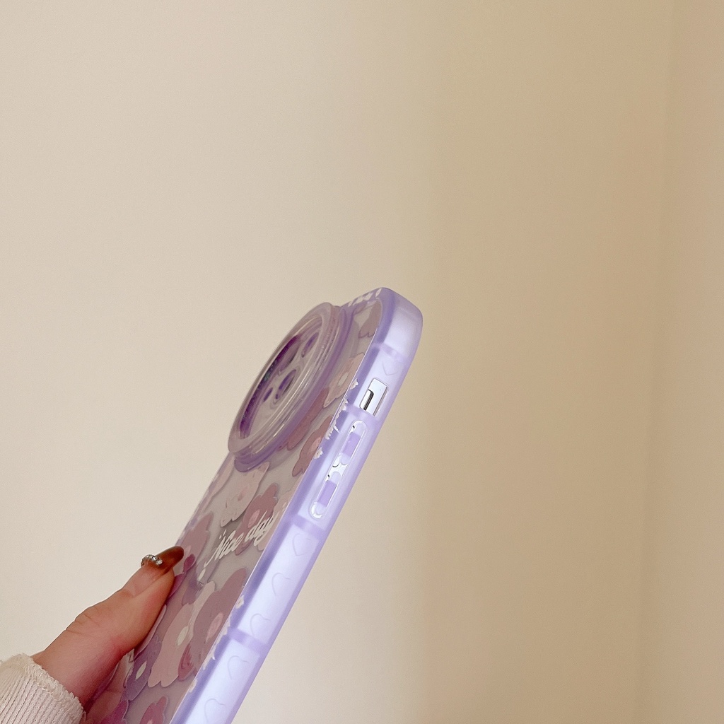 Ốp Điện Thoại Chống Sốc Kiểu Kim Tuyến Nước Hình Hoa Tím Cho IPhone 14 Pro Max 13 Pro Max 12 Pro Max 11 Pro Max X Xr Xs Max 14 Plus