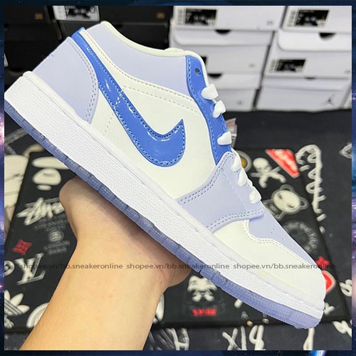 Giày Jordan Cổ Thấp Mắt Xanh, Giày Air Jordan 1 Low Mighty Swooshers Bản Đẹp Full PK