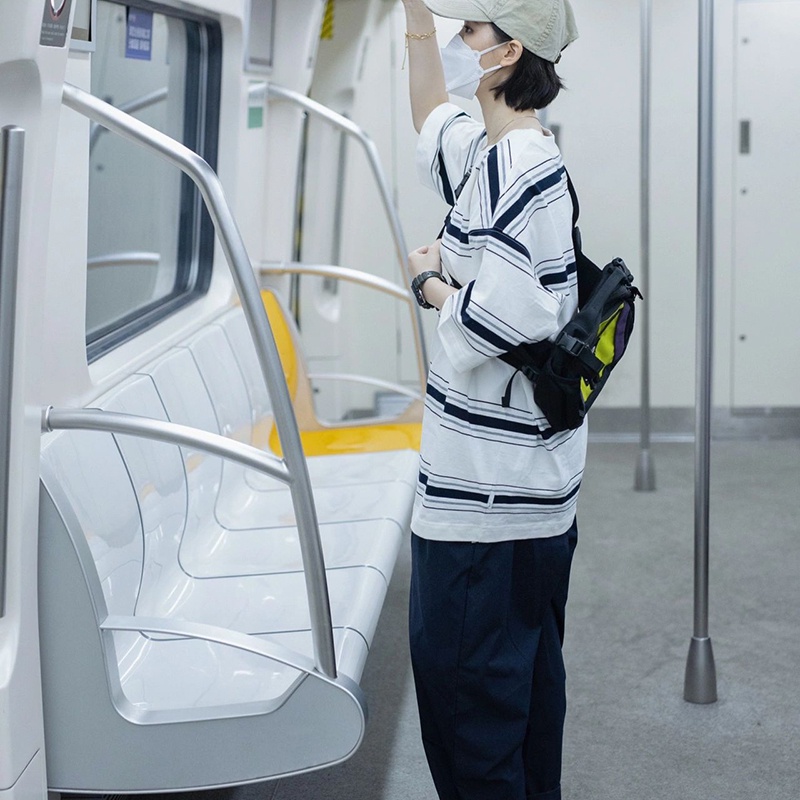 SUXI Áo Thun Tay Ngắn Dáng Rộng Họa Tiết Kẻ Sọc Thời Trang Vintage Dễ Phối Đồ Cho Nữ