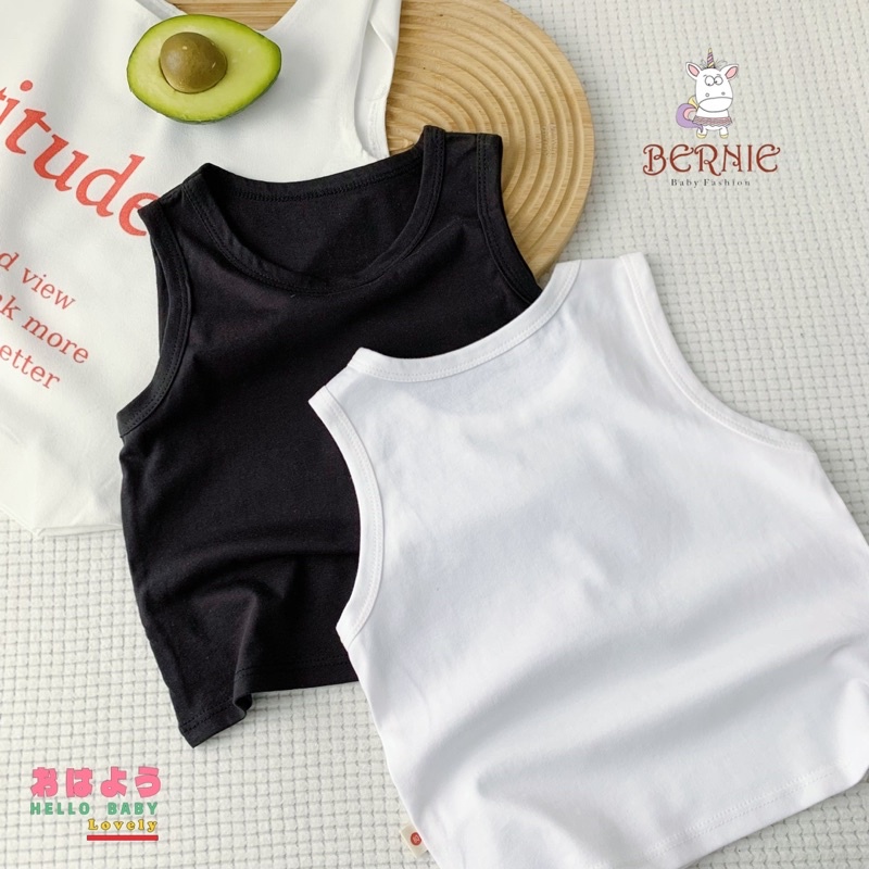 Áo ba lỗ cotton đen, trắng quốc dân Bernie cho bé trai bé gái