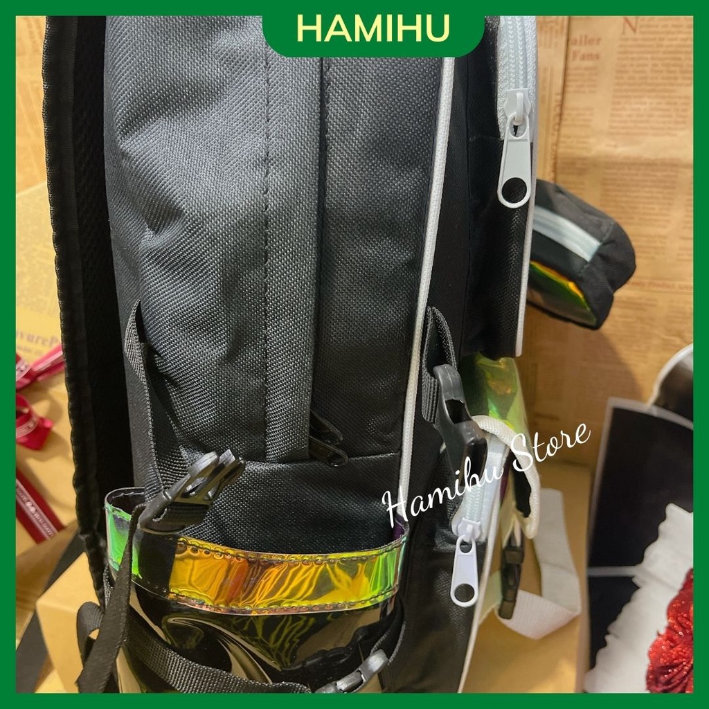 Balo đi học, balo phản quang Hamihu HM3, balo Ulzzang basic Hàn Quốc