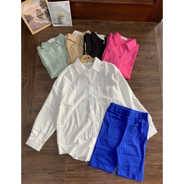 ÁO SƠ MI TRƠN PHOM RỘNG CHẤT ĐẸP