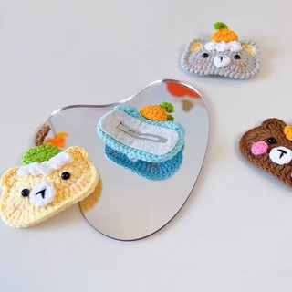 Kẹp tóc hình gấu bằng len handmade