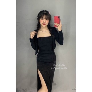 Sét đầm body 2 món kèm khoác ❤️
