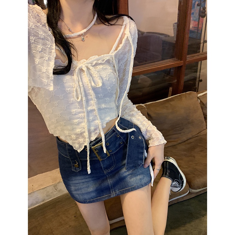 Áo Ren Hoa Xếp Li Không Đối Xứng Thời Trang Mùa Xuân Mới Dành Cho Nữ