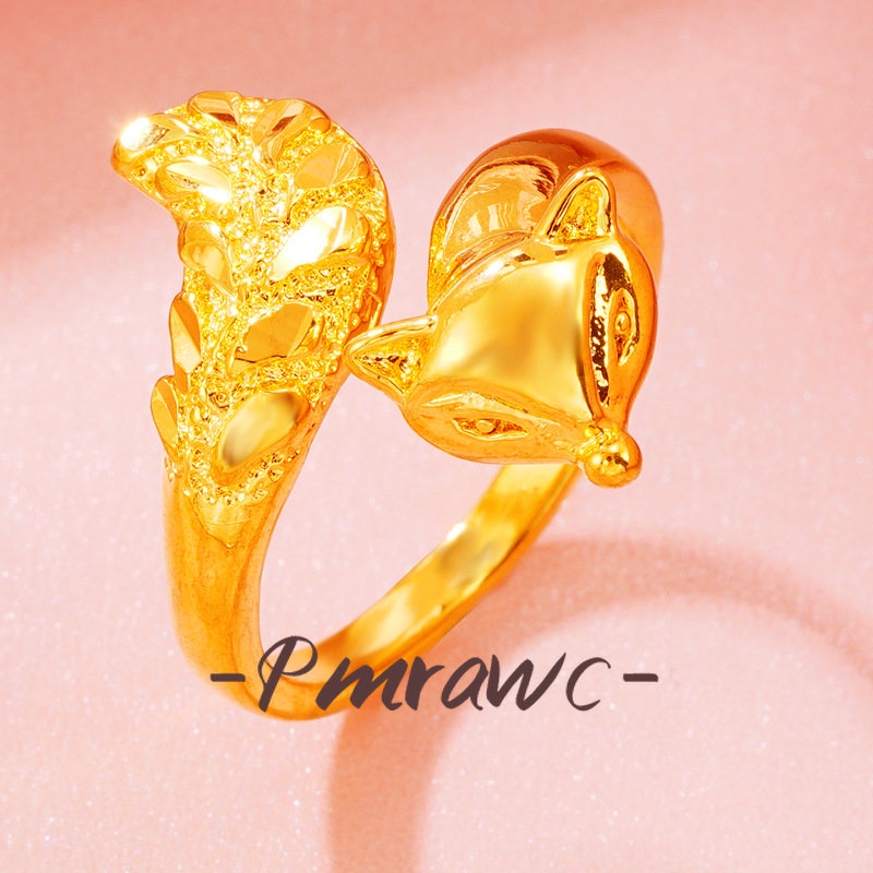 Pmrawc | Nhẫn Hở 24K Foxer Có Thể Điều Chỉnh Được Trong Thời Gian Dài Không Phai FS372