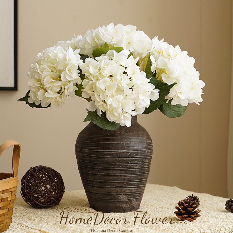 Hoa Cẩm Tú Cầu-Hoa Giả Hoa Lụa Cao Cấp 1 Bông Loại 1, 50 cm Trang Trí Nhà Cửa, Studio, Văn Phòng Phong Cách Vintage