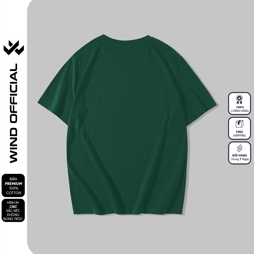 Áo thun tay lỡ form rộng WIND phông unisex STRONG 65% cotton nam nữ oversize