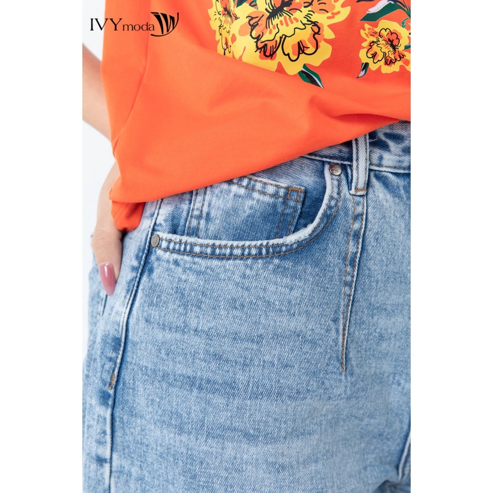 Quần jeans dáng baggy nữ IVY moda MS 25B8047