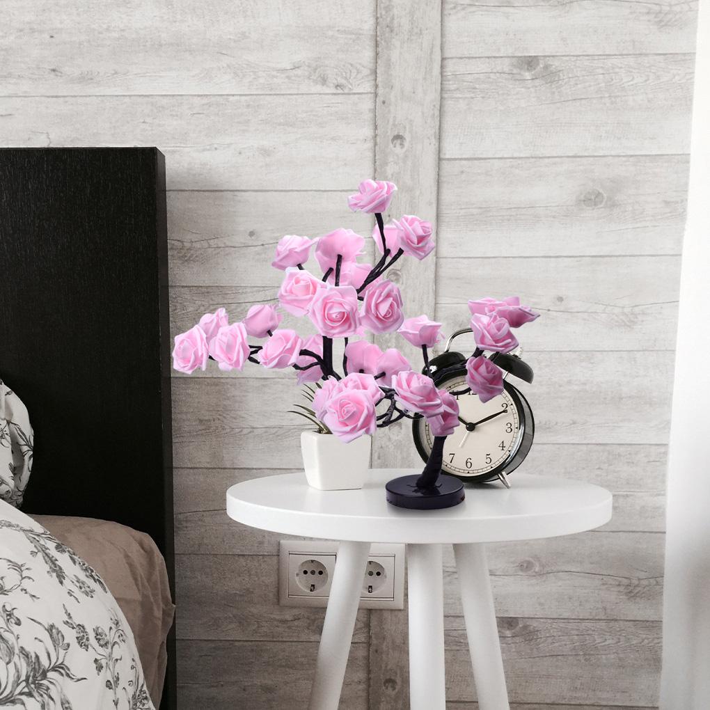 (runbu) Đèn Ngủ LED Hình Cây Hoa Hồng Chạy Bằng Pin Điều Khiển Cảm Ứng Để Bàn Trang Trí Tiệc Sinh Nhật Lễ Hội