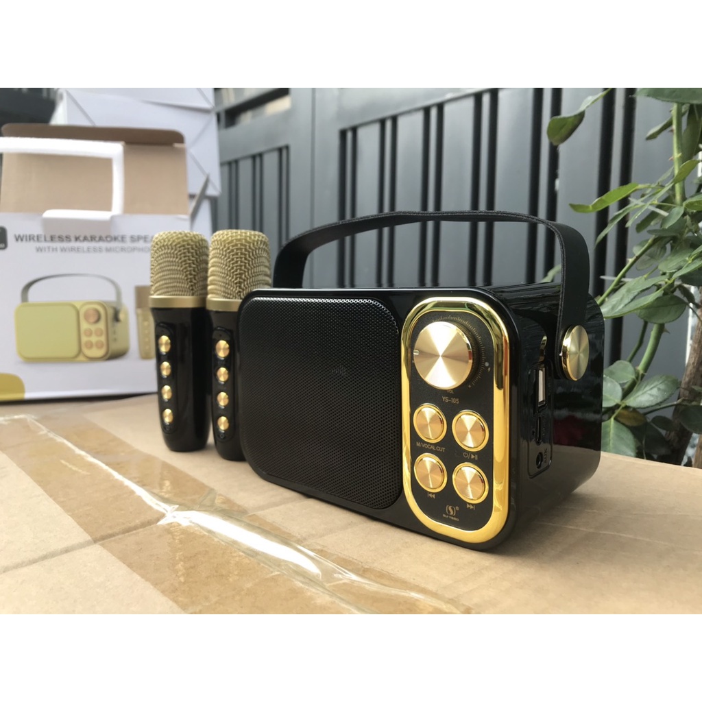 Loa Karaoke Mini YS105/ YS106 Kèm 2 Micro Không Dây