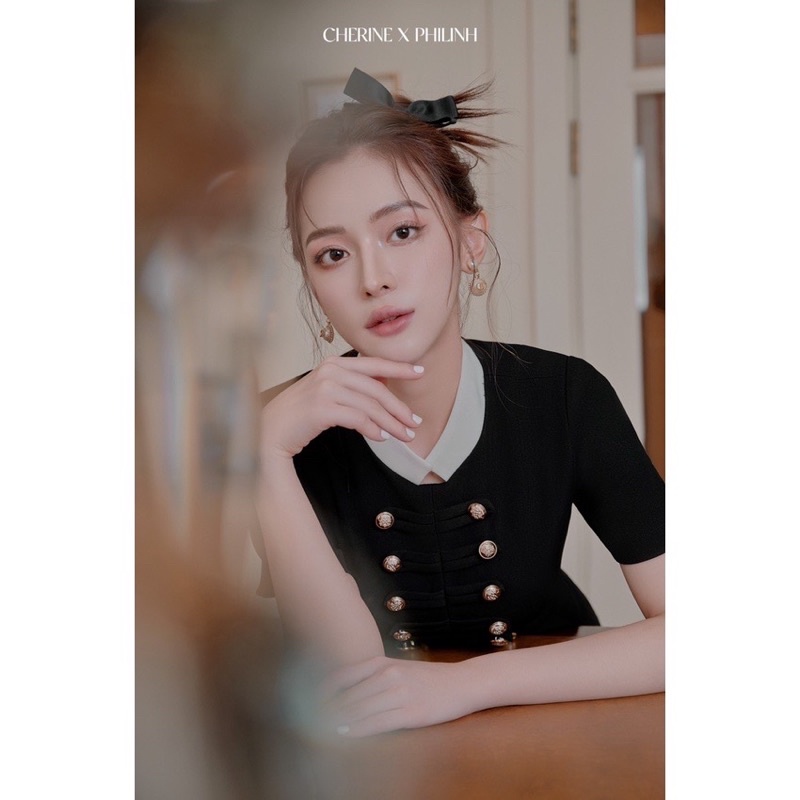 Thanh lý SELINA DRESS -  Váy dài bồng kèm hàng cúc đính by Cherine