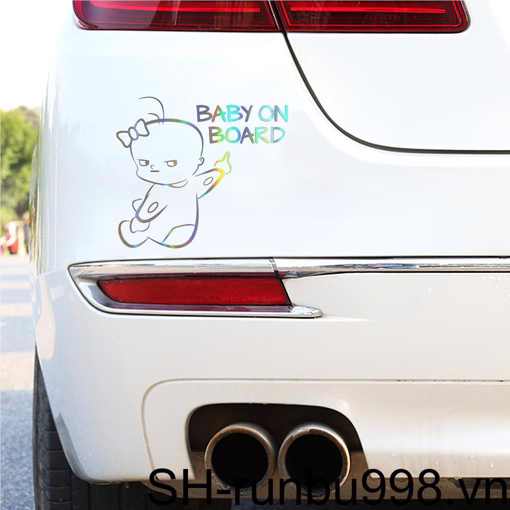 Đề Can Cảnh Báo Baby on Board Bằng PVC Chống Nước Chống Mưa Trang Trí Xe Hơi