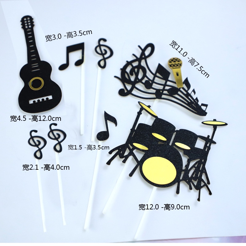 Thẻ Ghi Chú Cắm Trang Trí Bánh Kem Sinh Nhật Hình Đàn violin