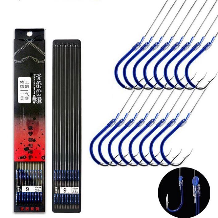 Lưỡi câu cá đôi buộc sẵn hàng cao cấp. Thẻo câu đơn câu đài. Vỉ 10 bộ thẻo đôi. Đồ Câu Hoàg Nam
