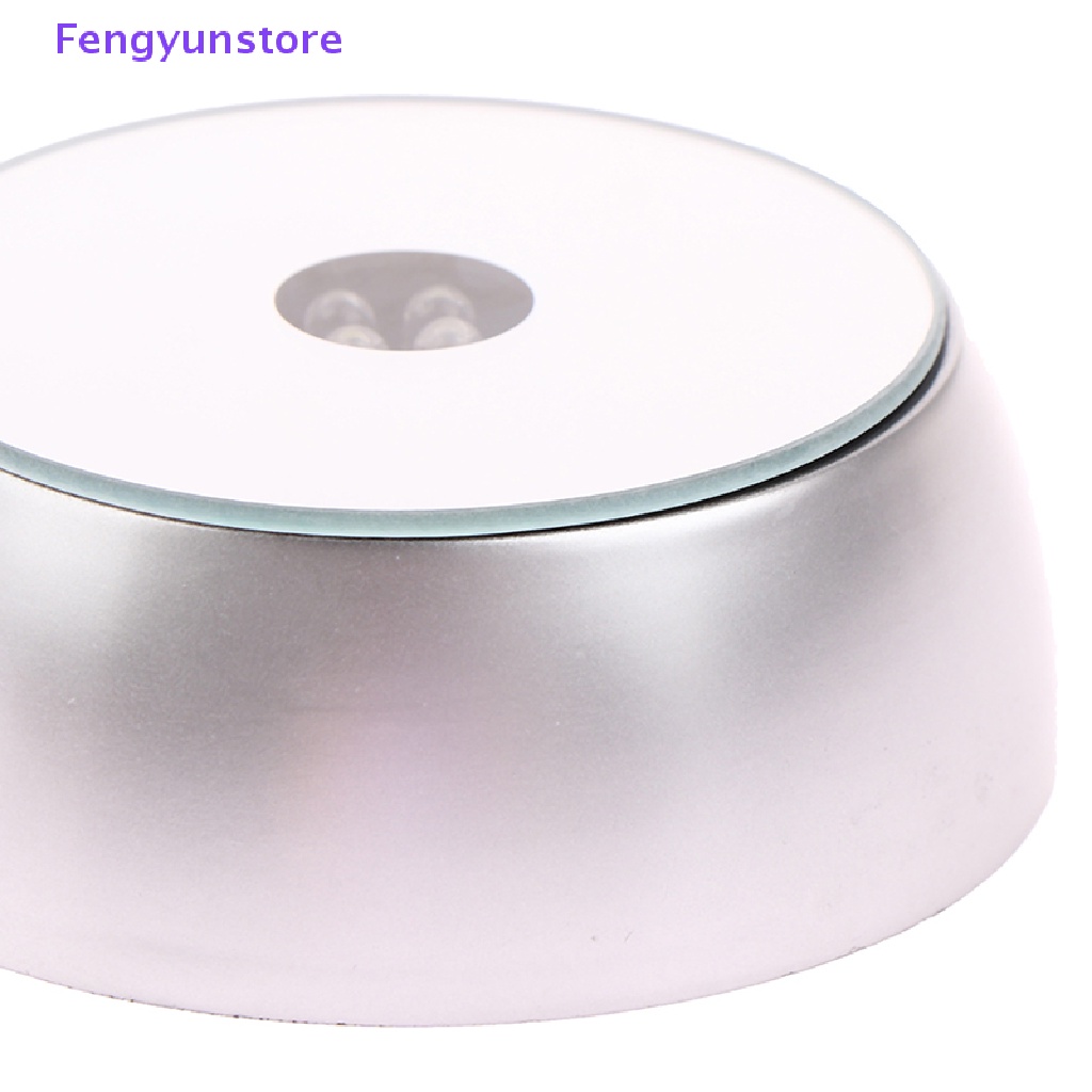 1 Đế Tròn Bằng Thủy Tinh Trong Suốt Có Đèn Led Phát Sáng Để Trưng Bày