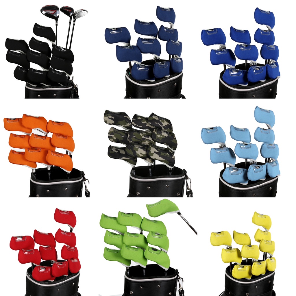 Set 10 Vỏ Bọc Bảo Vệ Nắp Sắt Chuyên Dụng Cho Gậy Đánh Golf