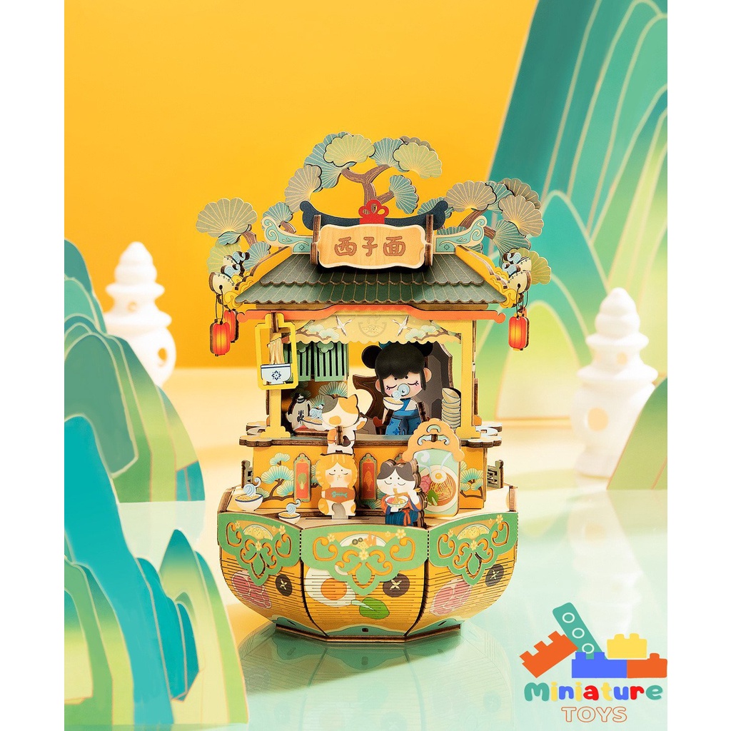 Hộp âm nhạc ROBOTIME Music Box | AMU02 tự lắp ráp bằng gỗ 3D DIY - Quà tặng sinh nhật giáng sinh cho nam và nữ
