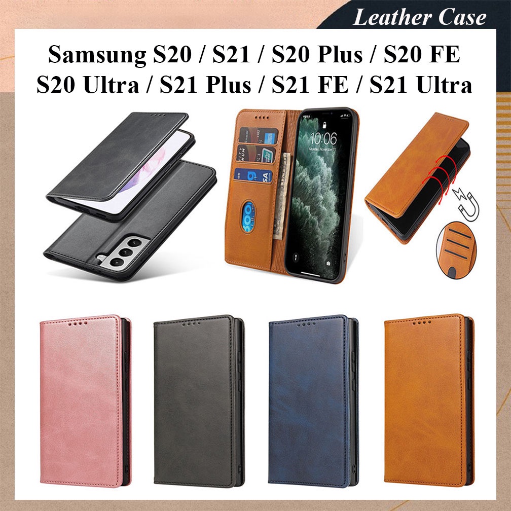 Bao da dạng ví Samsung Galaxy S20, S20 Plus, S20 FE, S20 Ultra, S21, S21 FE, S21 Plus, S21 Ultra ngăn đựng thẻ tiền